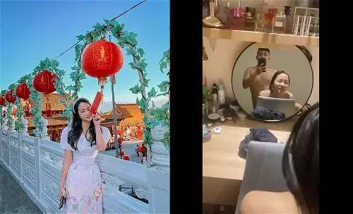 Poster of Da trắng dáng ngon chơi em trước trên bàn trang điểm